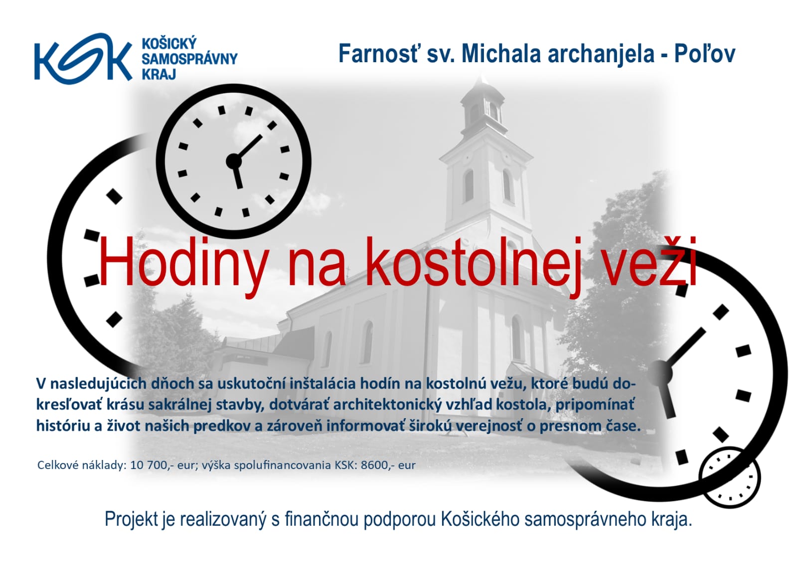informácia o projekte hodín na veži